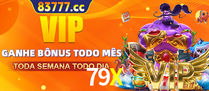 Banner promocional do 79X oferecendo 100% de recompensas adicionais contínuas para quem fizer o login diário (Daily sign-in), com um mascote de coelho.