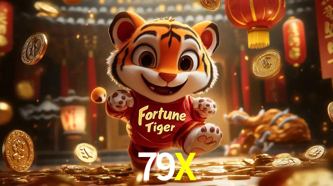 O alegre personagem do Fortune Tiger correndo sobre um caminho de moedas de ouro, simbolizando os grandes prêmios e a diversão do popular jogo de slot do 79X.