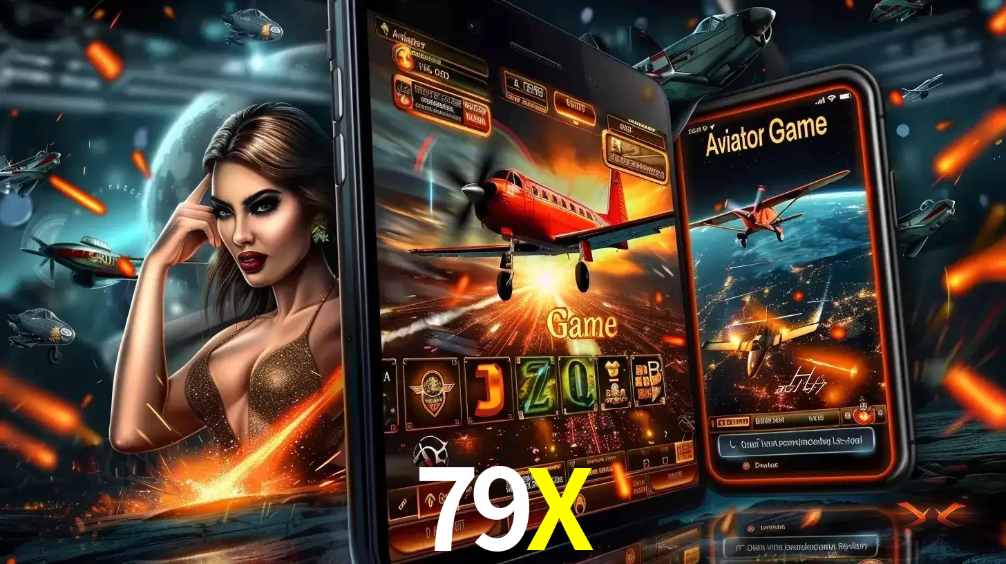 Mulher estilosa cercada por telas que exibem a jogabilidade do Aviator, capturando a intensidade e a estratégia deste popular crash game oferecido pelo 79X.